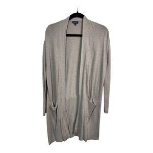 Splendid Beige Ribbed Neutral Cashmere Blend Longline Cardigan Duster Size Small